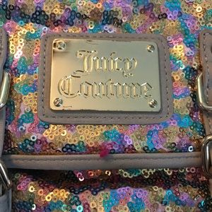 Juicy Couture Backpack Sequins Pink blue yellow